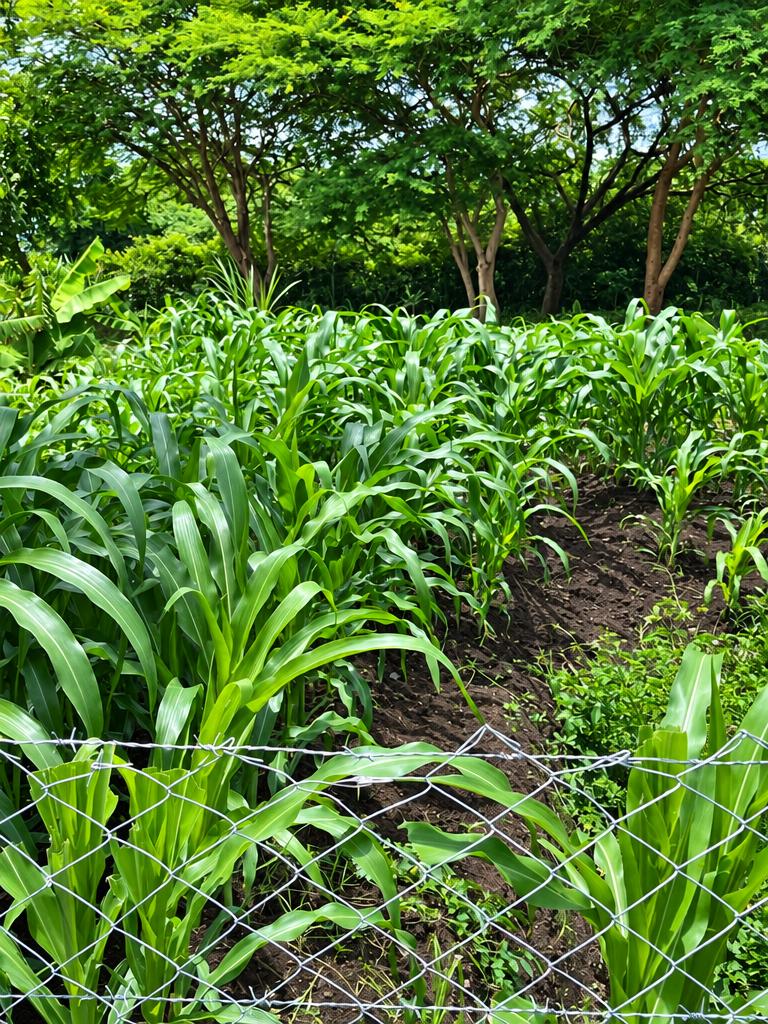 Green fodder pasture on the Kunya farm